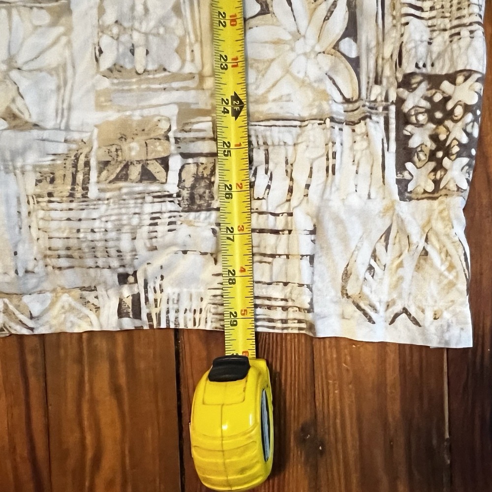 Caribbean Hawaiian Shirt XL Beige Brown Abstract Print Short Sleeve Button-Up - Picture 4 of 8